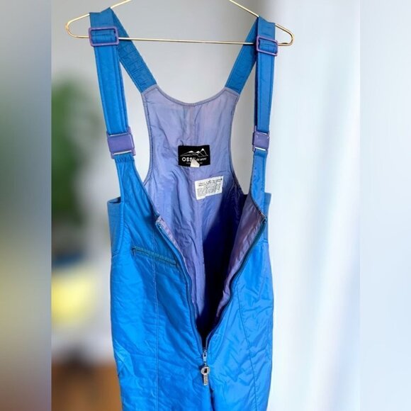 Ossi Skiwear Women’s L Ski Bib Snow Pants Blue Insulated Water Resistant VTG 80s - Picture 4 of 13